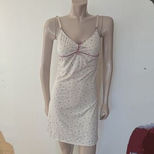 Simons Purple and Cream Chemise with Delicate Details